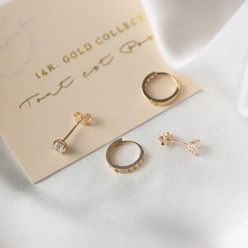 Sofies Atelier | Gouden steen oorringen set