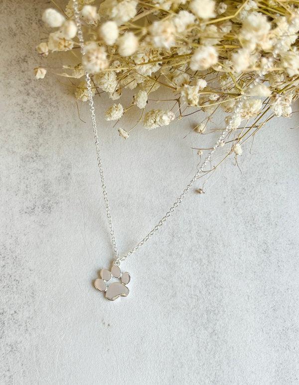 Elegante zilveren poot hanger ketting