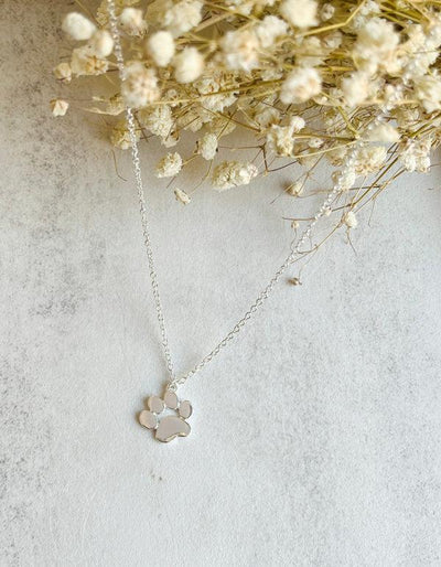 Elegante zilveren poot hanger ketting