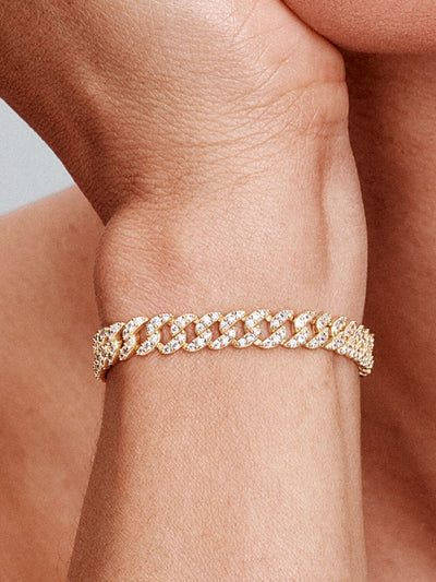 Moissaniet kubaanse armband | goud