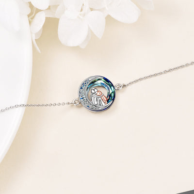 Verstelbare gelukssieraad van zilver met hondenmotief