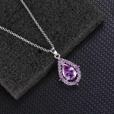 Nadine Amethist Ketting en Oorbellen