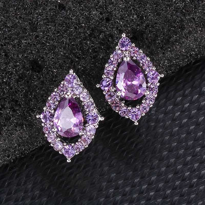 Nadine Amethist Ketting en Oorbellen