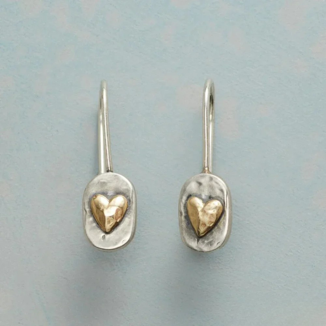 Vintage gouden hart oorbellen