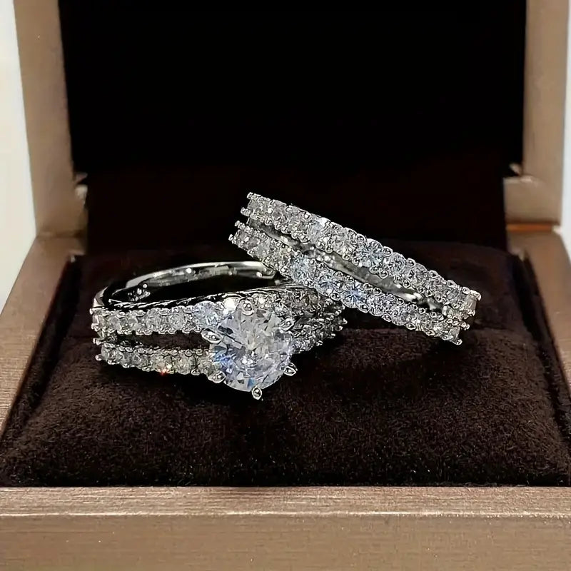 Eterna™ | Gouden stralende ringenset