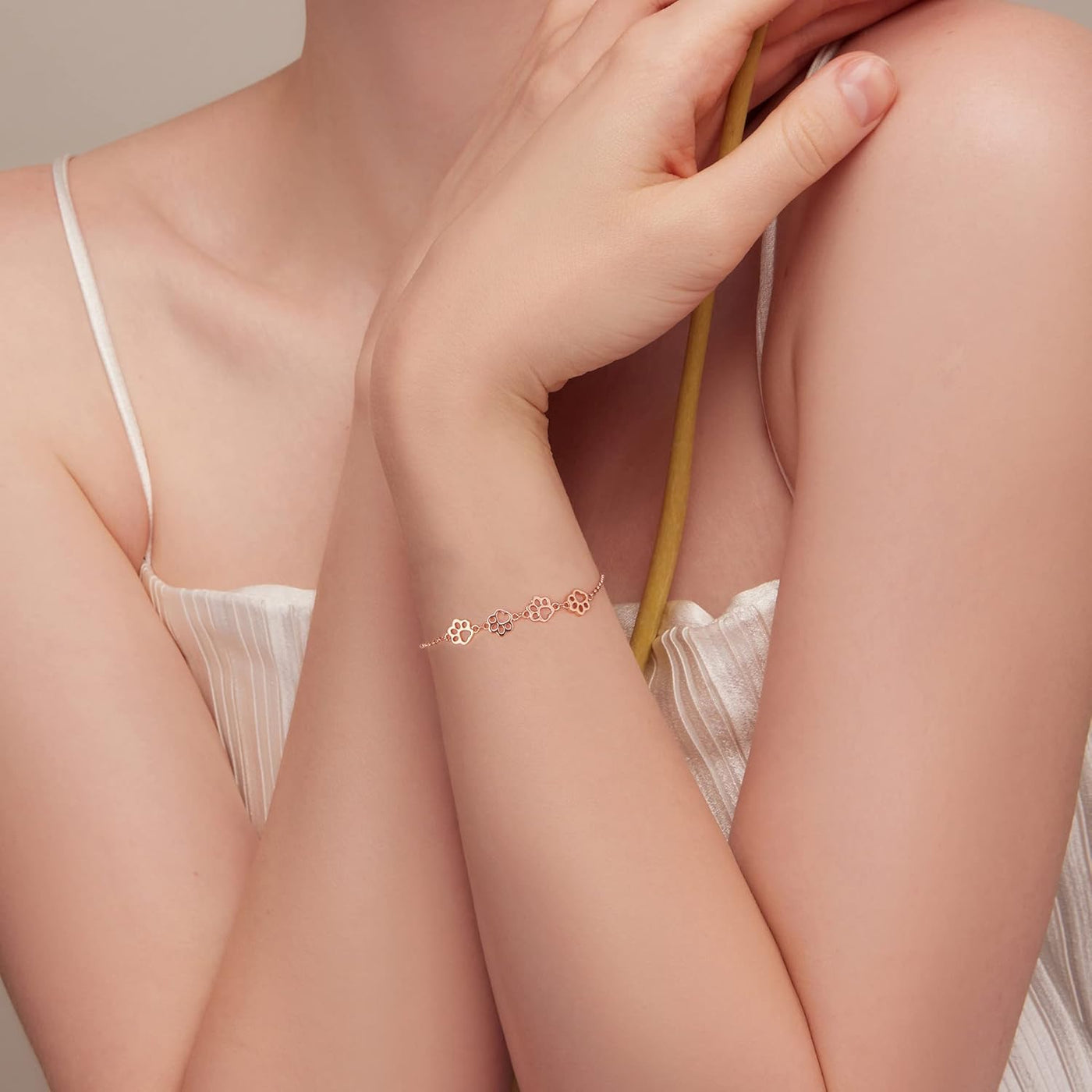 Zilveren hondenpootafdruk armband