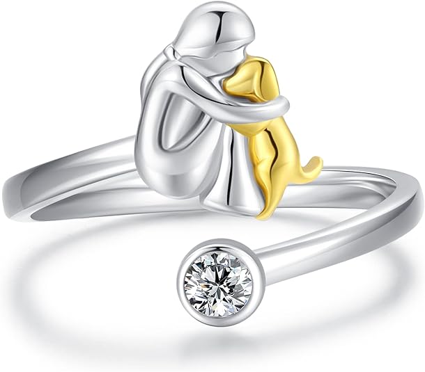 Verstelbare hondenring van zilver