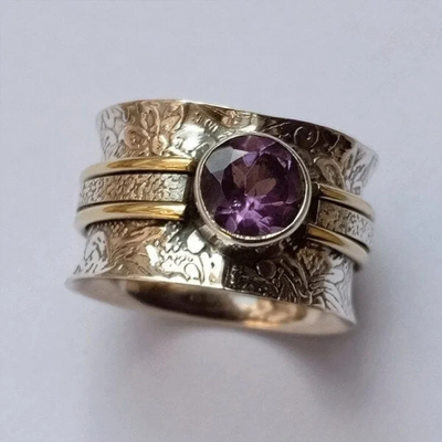 Boheemse kristallen meditatie ring.