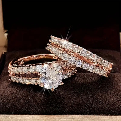 Eterna™ | Gouden stralende ringenset