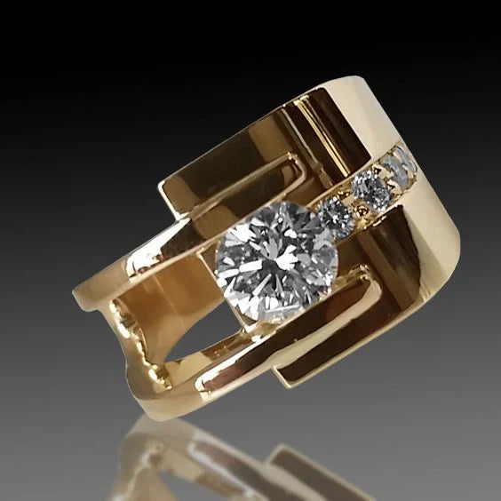 Vintage Gouden Onregelmatige Ring