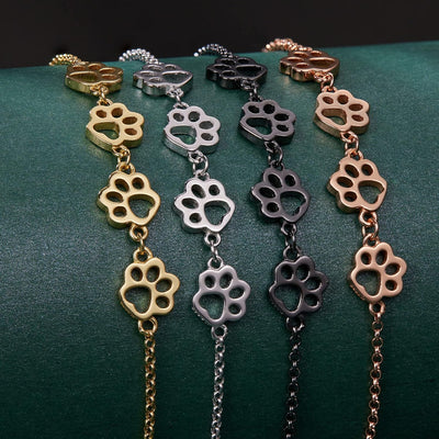 Zilveren hondenpootafdruk armband