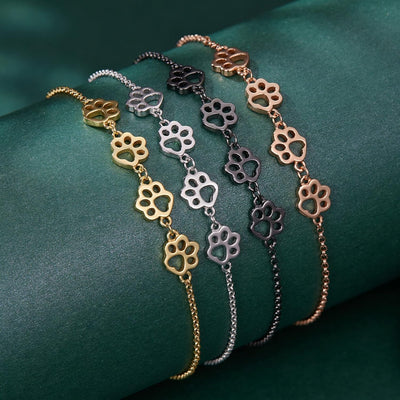 Zilveren hondenpootafdruk armband