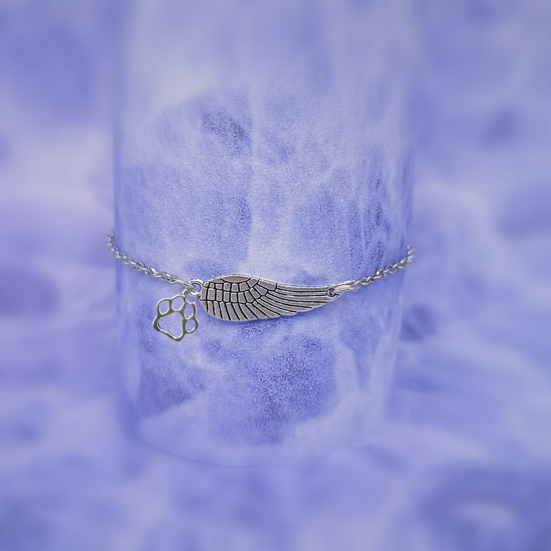 Zilveren herinneringsarmband met engelenvleugel