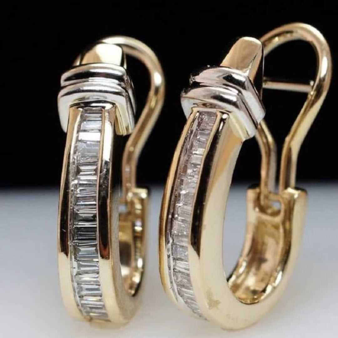 Vintage Gouden Oorbellen met Briljanten