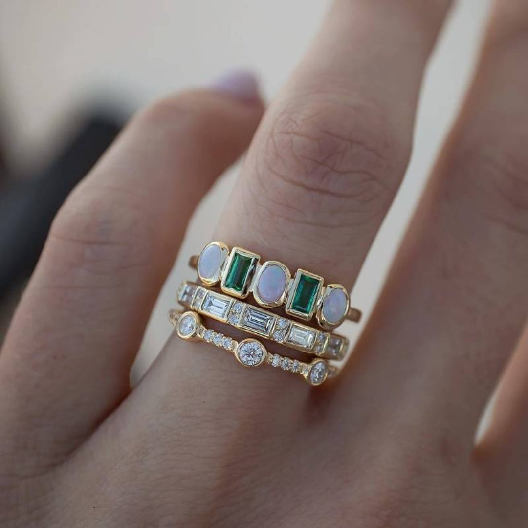 Exclusieve vintage ring met opaal