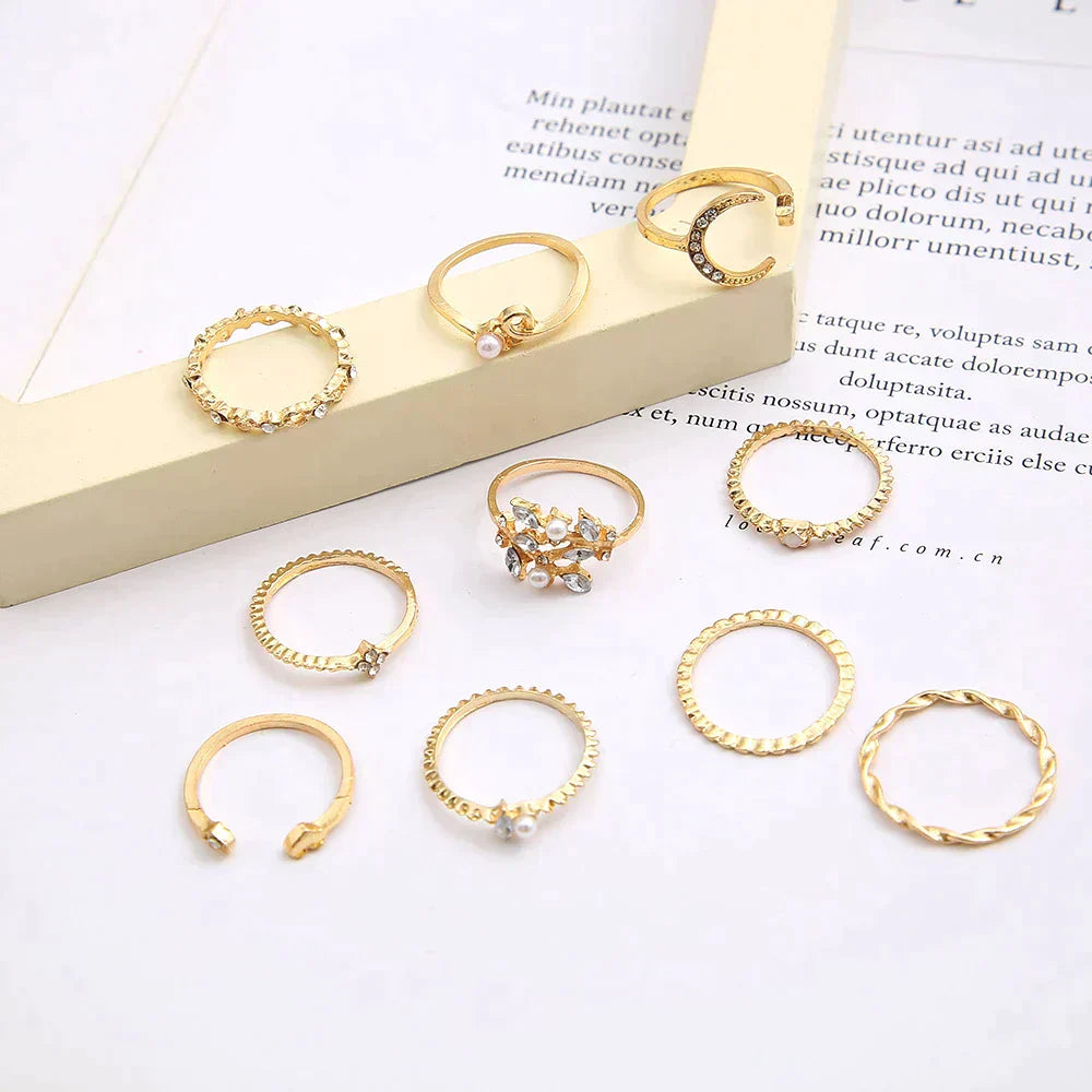Zilveren en gouden ringenset