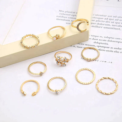 Zilveren en gouden ringenset
