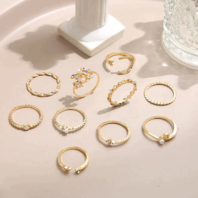 Zilveren en gouden ringenset