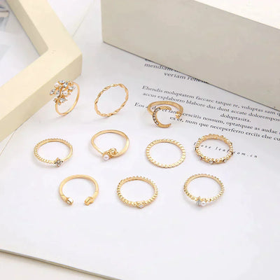 Zilveren en gouden ringenset