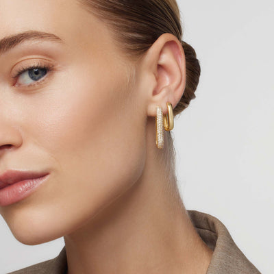 Store Icon Pavé Ring Oorbellen | Goud