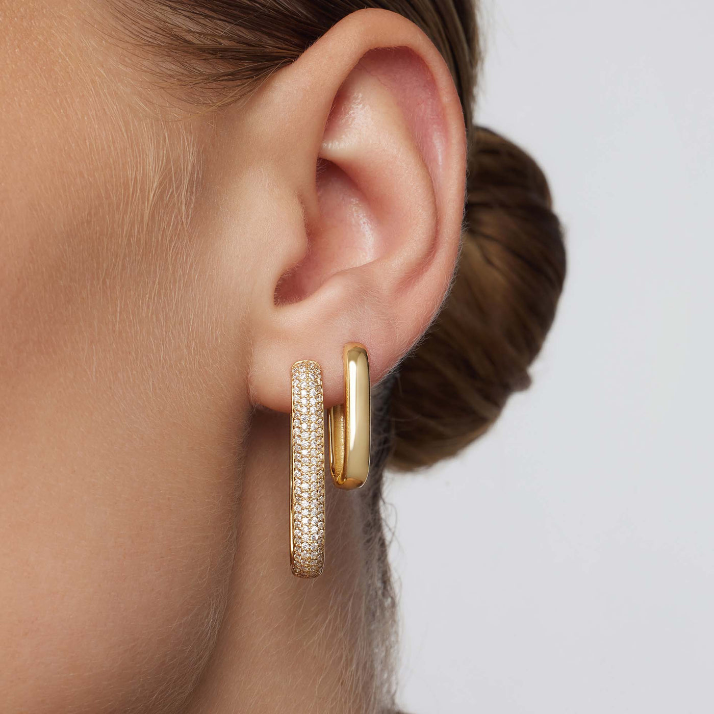 Store Icon Pavé Ring Oorbellen | Goud
