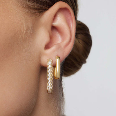 Store Icon Pavé Ring Oorbellen | Goud