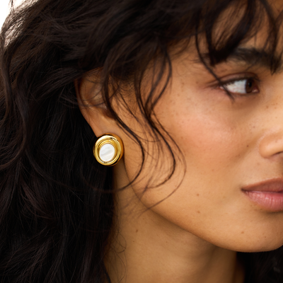 Giselle parel oorbellen | goud