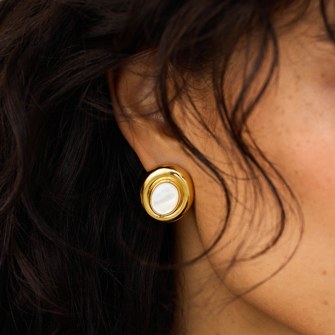 Giselle parel oorbellen | goud