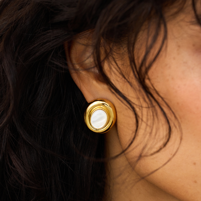 Giselle parel oorbellen | goud