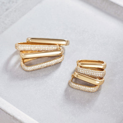 Store Icon Pavé Ring Oorbellen | Goud