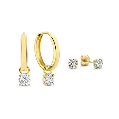 Larmes™ | Gouden steen oorbellen set