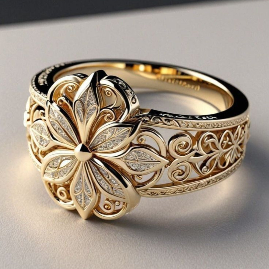 Exotische Bloemige Zirkonia Ring