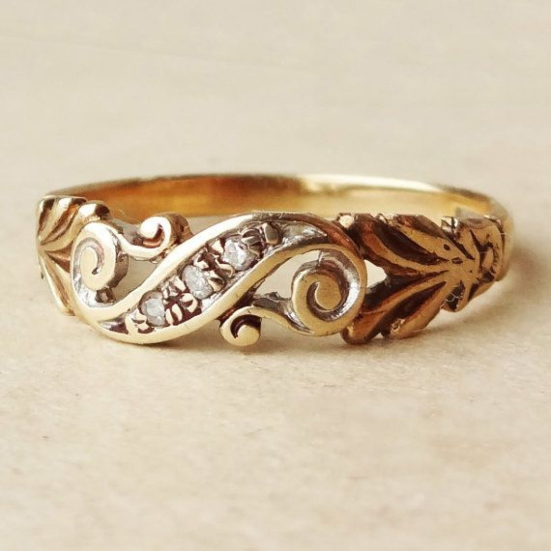 Ivy gouden zirconia ring.