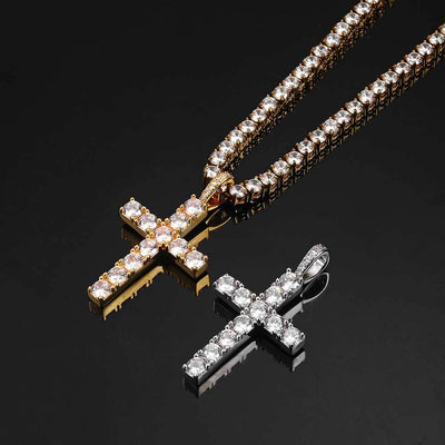 Faith™ | Gouden moissaniet kruis ketting