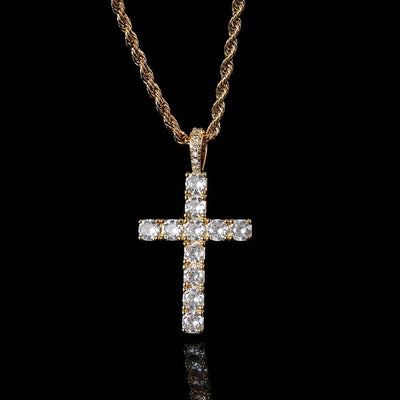 Faith™ | Gouden moissaniet kruis ketting