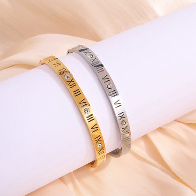 Titanium Armband met Romeinse Numerals