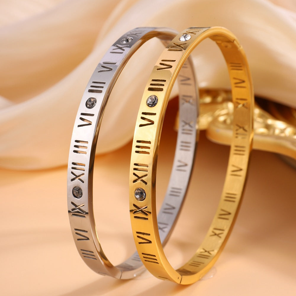 Titanium Armband met Romeinse Numerals