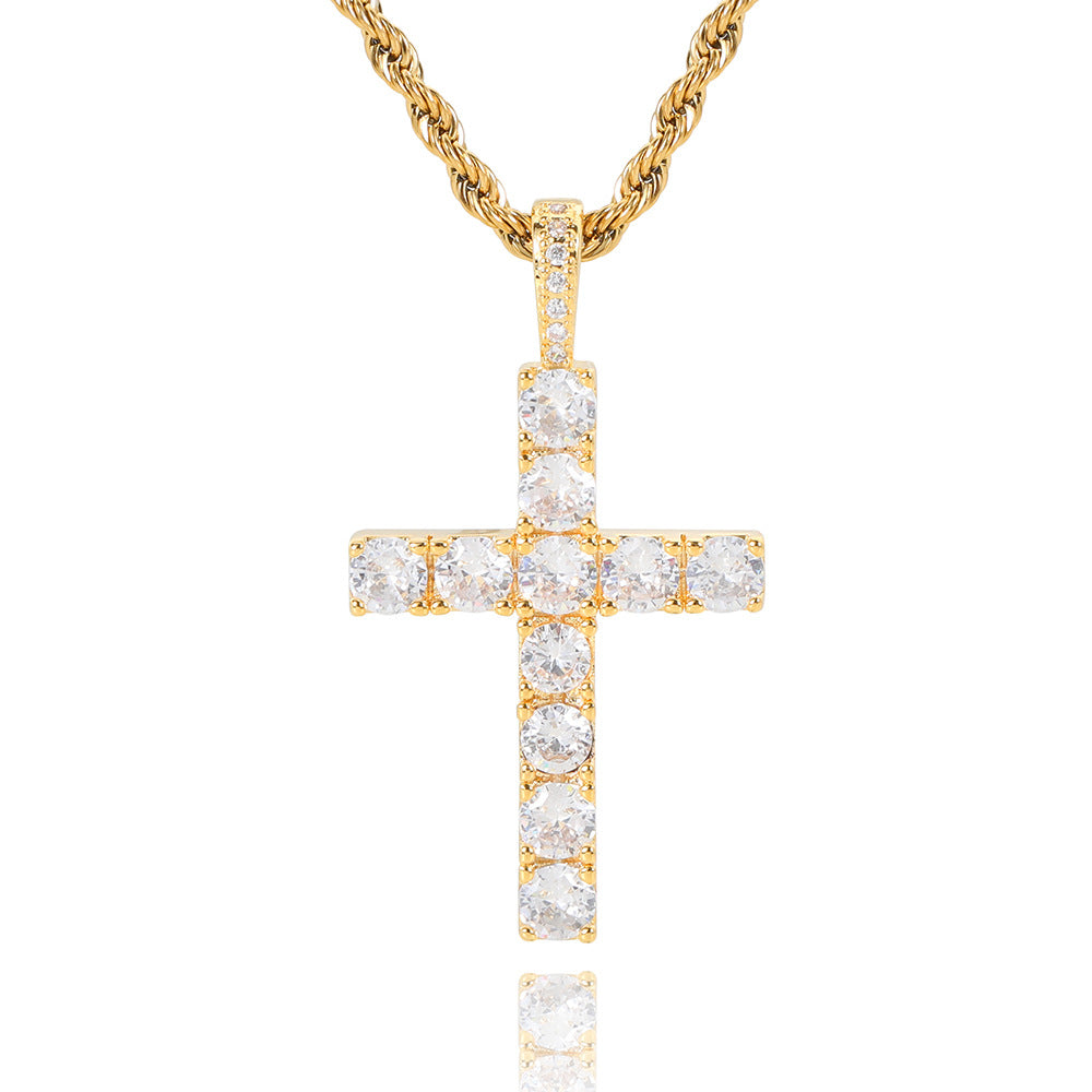 Faith™ | Gouden moissaniet kruis ketting