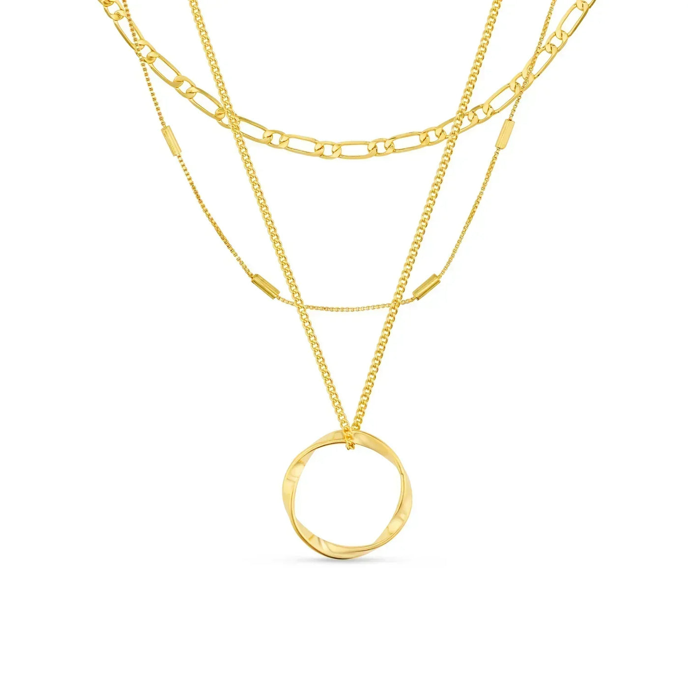 Gouden open cirkel ketting