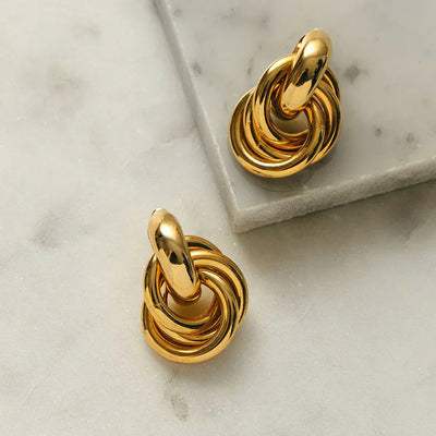 Samengevlochten oorbellen | Goud