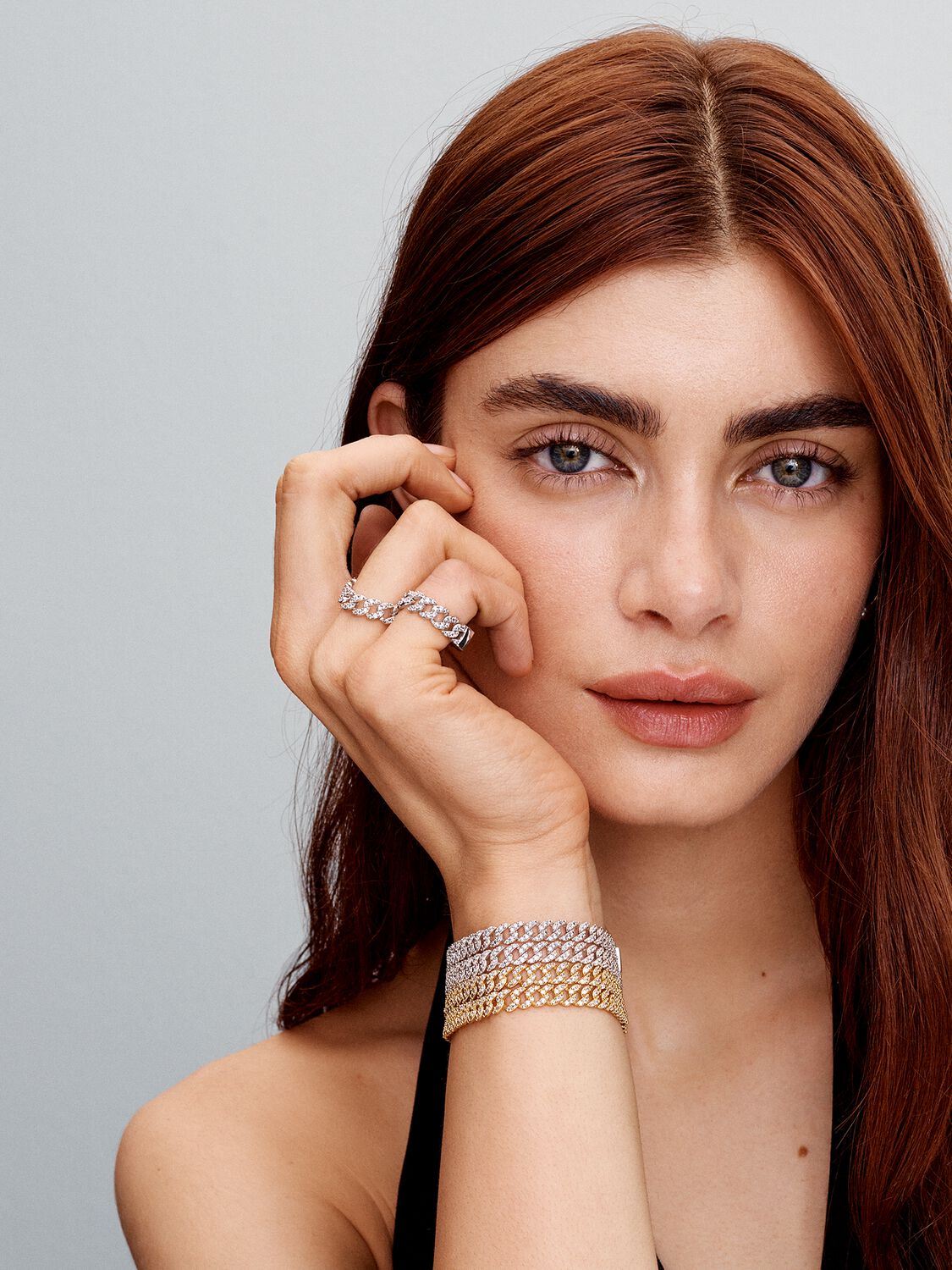Moissaniet kubaanse armband | goud