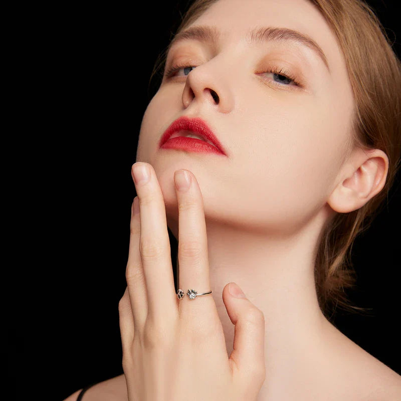 Verstelbare ring met zirkonia en emaille