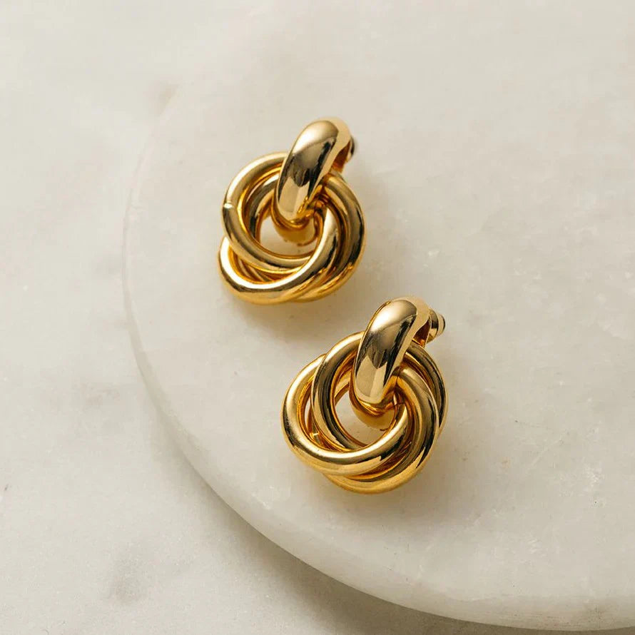 Samengevlochten oorbellen | Goud