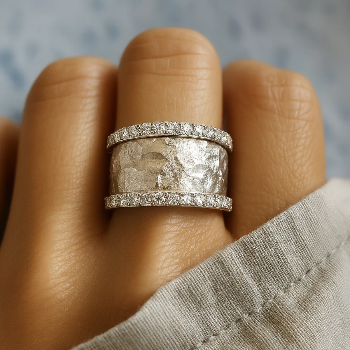 Vintage zilveren zirkonia ring