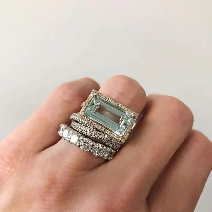 Exclusieve vintage zilveren ring met turquoise