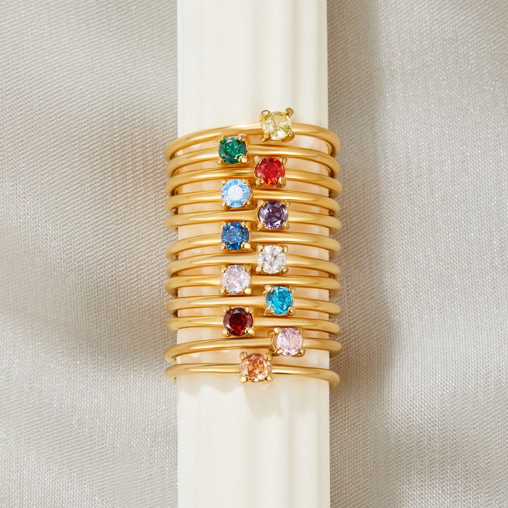Gouden ringen met geboortesteen | Goud