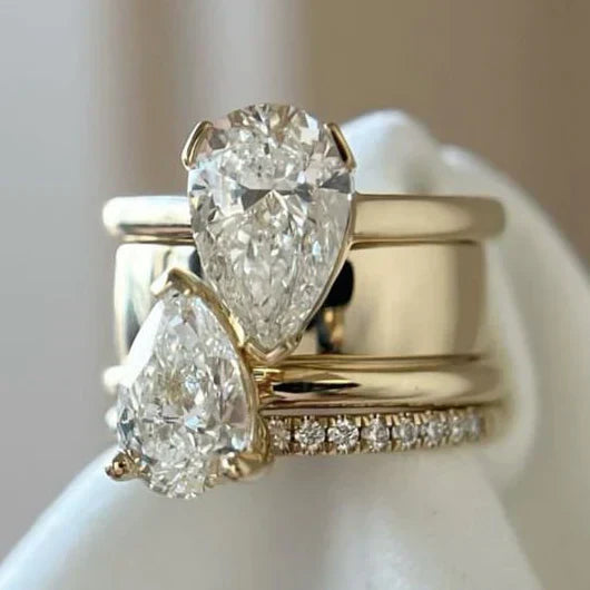 Vintage dubbele zirconia ring