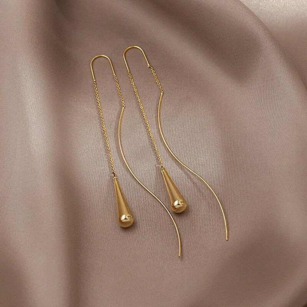Fringe oorbellen in zandloper | goud