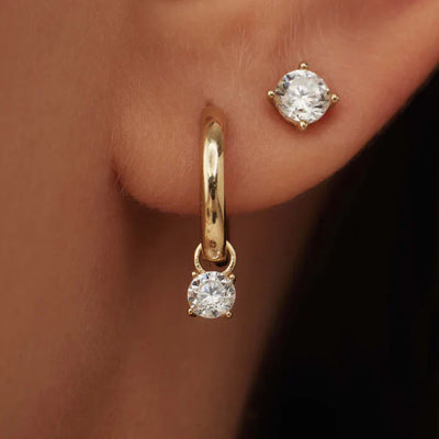 Larmes™ | Gouden steen oorbellen set