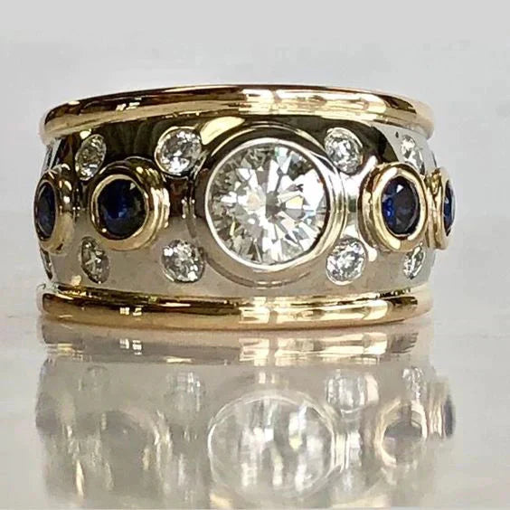Vintage gouden zirkonia ring
